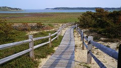 Harbor boardwalk capes