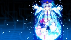 Hats anime girls blue eyes short hair detached sleeves original 