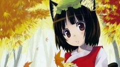 Hats anime girls short hair touhou black hair nekomimi animal 