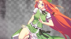 Hats anime girls touhou hong meiling redheads video games 