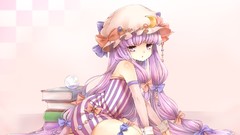 Hats anime girls touhou purple hair patchouli knowledge soft 