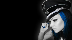 Hats black background girl