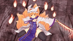 Hats blondes anime girls short hair touhou animal ears tails 