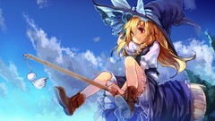 Hats blondes anime girls witches touhou kirisame marisa video 