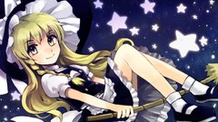 Hats blondes braids yellow eyes touhou kirisame marisa
