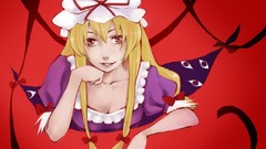 Hats blondes long hair anime girls touhou yakumo yukari