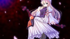 Hats blondes long hair anime girls touhou yakumo yukari tabard