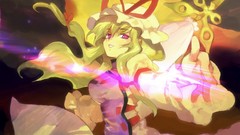 Hats blondes long hair anime girls touhou yakumo yukari tabard