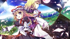 Hats blondes long hair anime girls touhou yakumo yukari video 