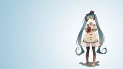 Hats blue background long hair anime girls hatsune miku 