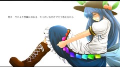 Hats blue hair anime girls touhou hinanawi tenshi video games 