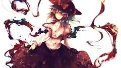Hats bows anime girls short hair touhou nagae iku video games