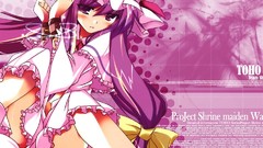 Hats bows long hair touhou purple hair patchouli knowledge 