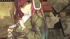 Hats Cameras angry pink hair long hair blue eyes uniforms 