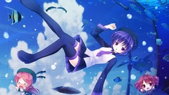 Hats Chibi skirts pink hair anime girls closed eyes short hair 