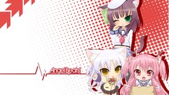 Hats Chibi white hair pink hair long hair anime girls green 