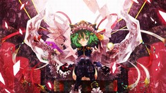 Hats columns Ribbons stockings anime girls green eyes uniforms 