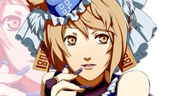 Hats faces blondes anime girls short hair yellow eyes touhou 