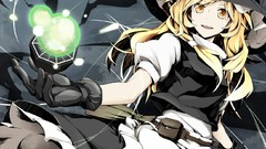 Hats gloves blondes long hair yellow eyes touhou kirisame 