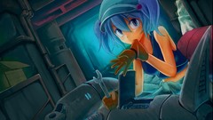 Hats gloves blue hair anime girls blue eyes touhou kawashiro 