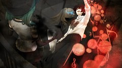 Hats gloves skirts hatsune miku vocaloid aqua hair