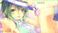 Hats green eyes short hair vocaloid green hair hair ornaments 