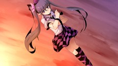 Hats long hair anime girls brunettes touhou twintails hair 