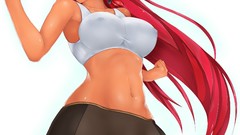 Hats navel blue eyes touhou hong meiling redheads video games 