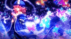 Hats pink hair anime girls touhou saigyouji yuyuko video games 