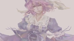 Hats pink hair anime girls touhou saigyouji yuyuko video games 