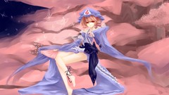 Hats pink hair pink eyes short hair touhou saigyouji yuyuko 