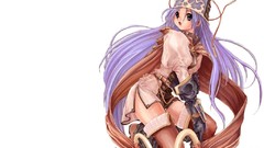 Hats purple hair Simple Background thigh highs