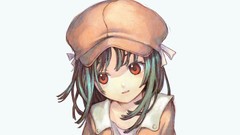 Hats red eyes anime girls short hair bakemonogatari sengoku 