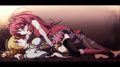 Hats red eyes blondes long hair mahou shoujo madoka magica 