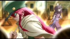 Hats red eyes earrings hoodies pants outdoors scarfs long hair 