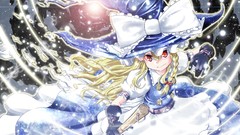 Hats red eyes gloves Ribbons blondes braids touhou kirisame 