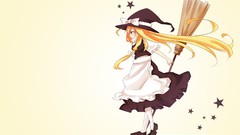 Hats Ribbons blondes long hair anime girls brown eyes touhou 