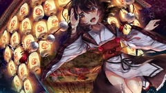 Hats Ribbons lanterns smiling brunettes short hair sandals 