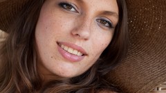 Hats smiling freckles models Pavla A.