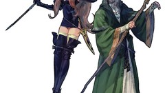 Hats staff Wizards artwork Simple Background Tactics Ogre 