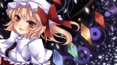 Hats Vampires red eyes blondes anime girls touhou flandre 