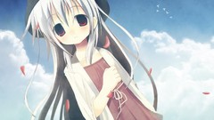 Hats white hair long hair anime girls