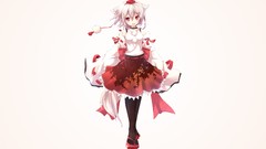 Hats white hair red eyes anime girls short hair touhou open 