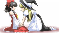 Hats witches hakurei reimu touhou kirisame marisa miko detached 