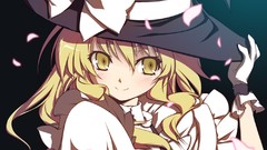 Hats witches yellow eyes touhou kirisame marisa