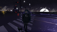 Hatsune miku cats moon