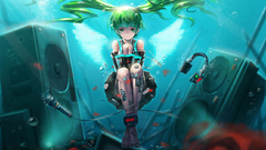 Hatsune miku twintails underwater