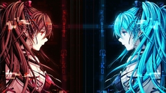 hatsune miku vocaloid anime girls Anime red eyes long hair red