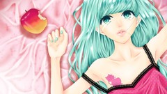 Hatsune miku vocaloid aqua hair aqua eyes