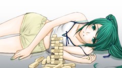 Hatsune miku vocaloid aqua hair aqua eyes